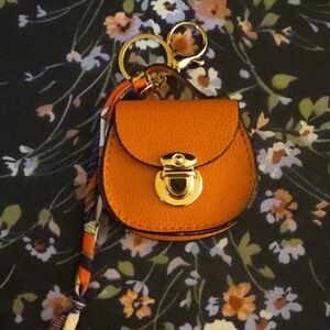 Vibrant Orange Mini Bag with Gold Accents